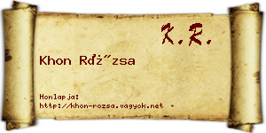 Khon Rózsa névjegykártya
